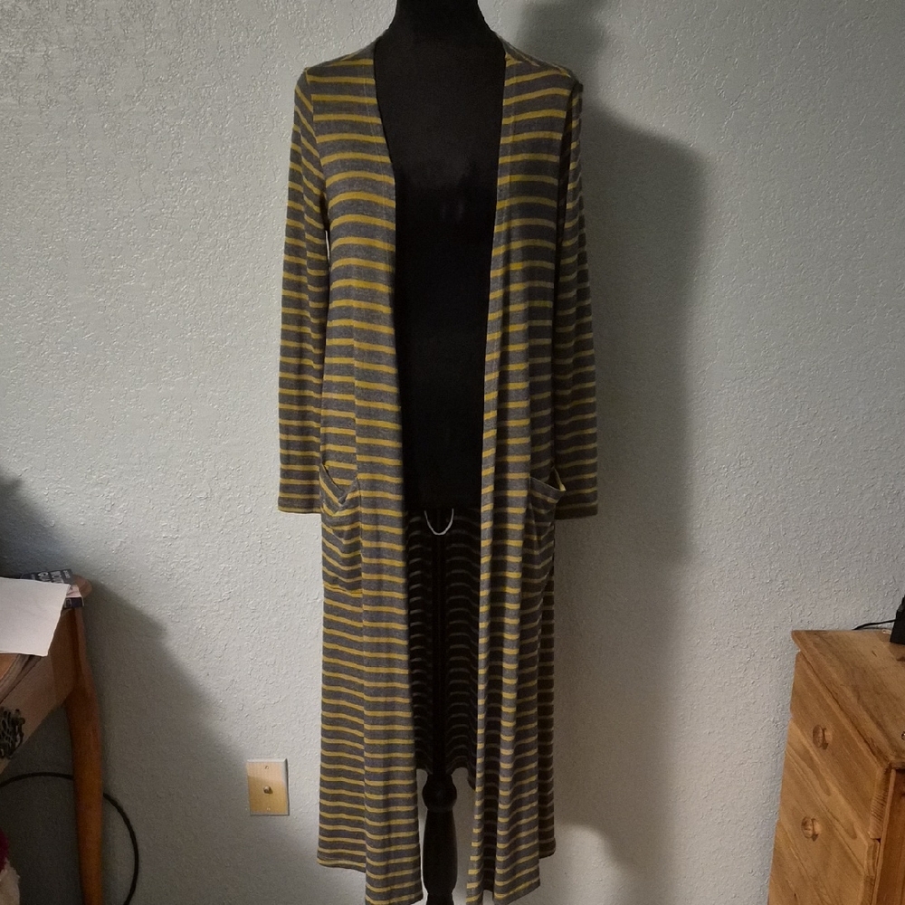 Striped Long Cardigan